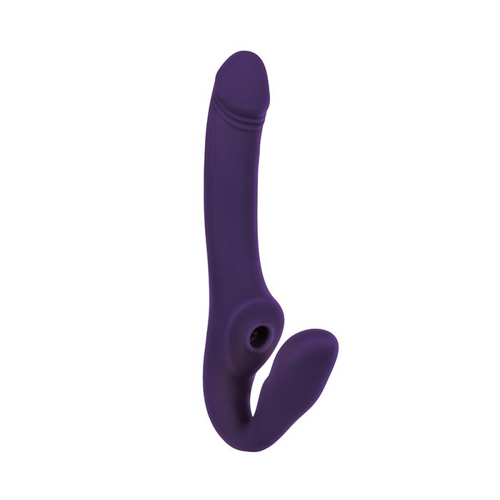 2 Become 1 Strapless Strap On - Purple w/Remote