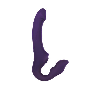 2 Become 1 Strapless Strap On - Purple w/Remote