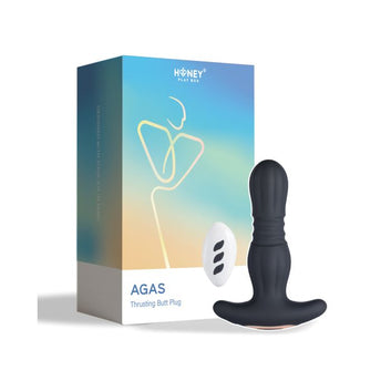 Powerful Thrusting Butt Plug w/ Remote Control - Black