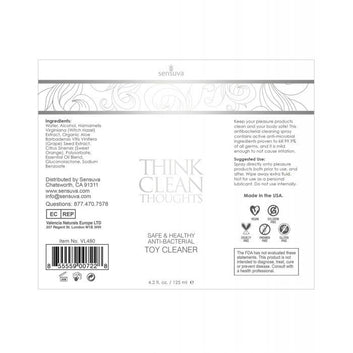 Sensuva Think Clean Thoughts Toy Cleaner - 4.2 oz