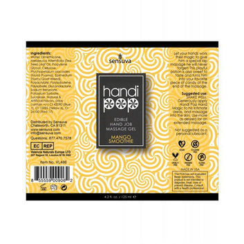 Handipop Hand Job Massage Gel - 4.2 oz Bottle Mango Smoothie