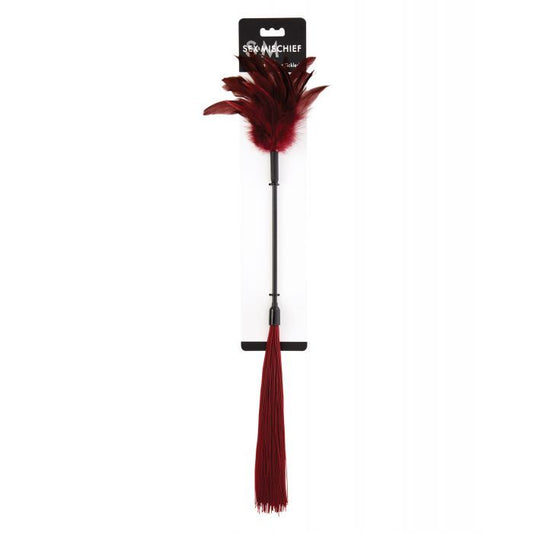 Sex & Mischief Enchanted Feather Tickler - Burgundy