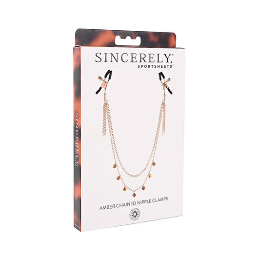 Sincerely Amber Chained Nip Clamps