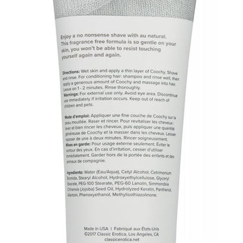 COOCHY Shave Cream - 3.4 oz Unscented Au Natural